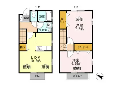 フジコーポ大和(2LDK)の間取り写真