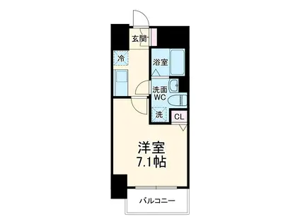 ロイヤルレジデンス北梅田(1K/2階)の間取り写真