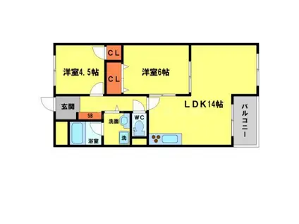 千里坂ノ木ハイツ(2LDK/3階)の間取り写真