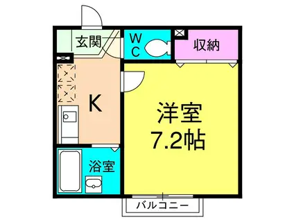 バンクール藤枝弐番館(1K/2階)の間取り写真