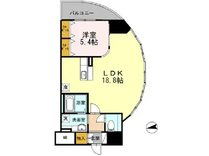 LASANTE梅田北(1LDK/4階)の間取り写真