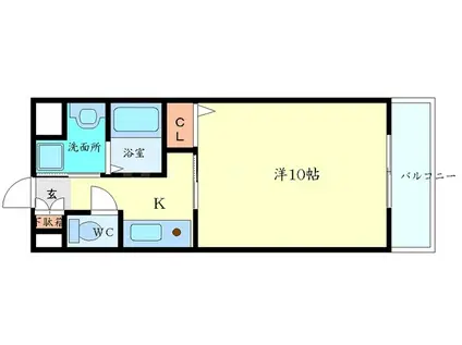 エクセルシオ春日(1K/2階)の間取り写真