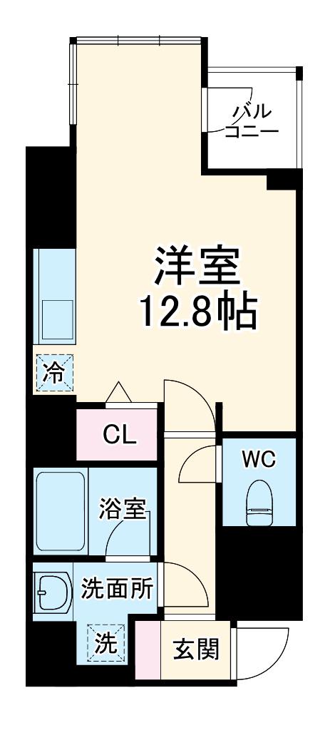 エトワール北新地(ワンルーム/9階)の間取り写真