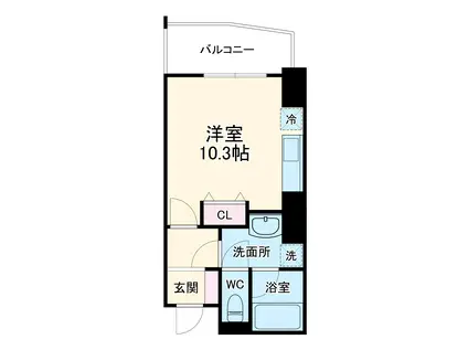 エトワール北新地(ワンルーム/4階)の間取り写真