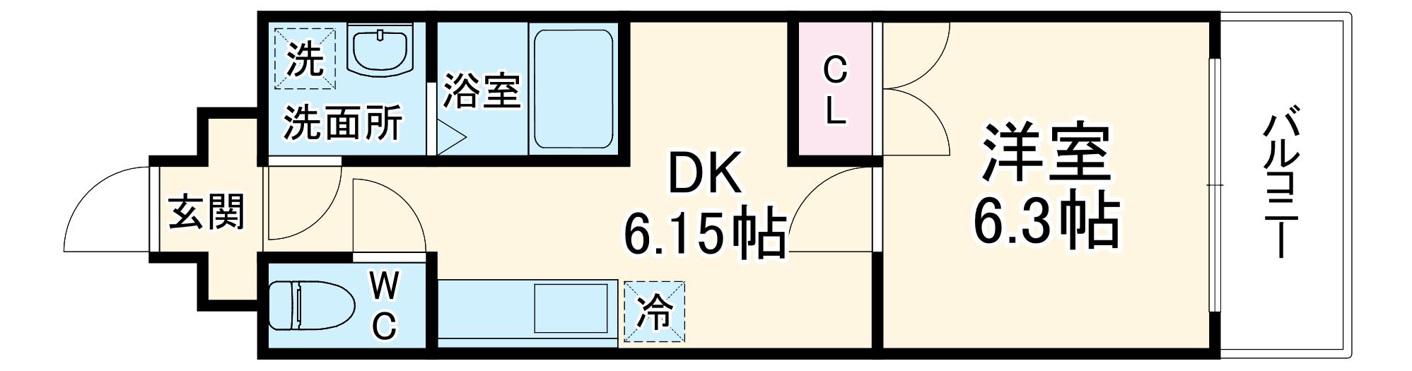 FACTORY-N(1DK/6階)の間取り写真