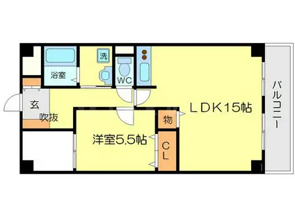 グリーンロータスⅠ(1LDK/4階)の間取り写真