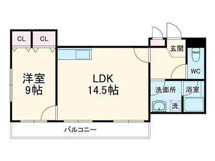 セントラルコート3(1LDK/2階)の間取り写真