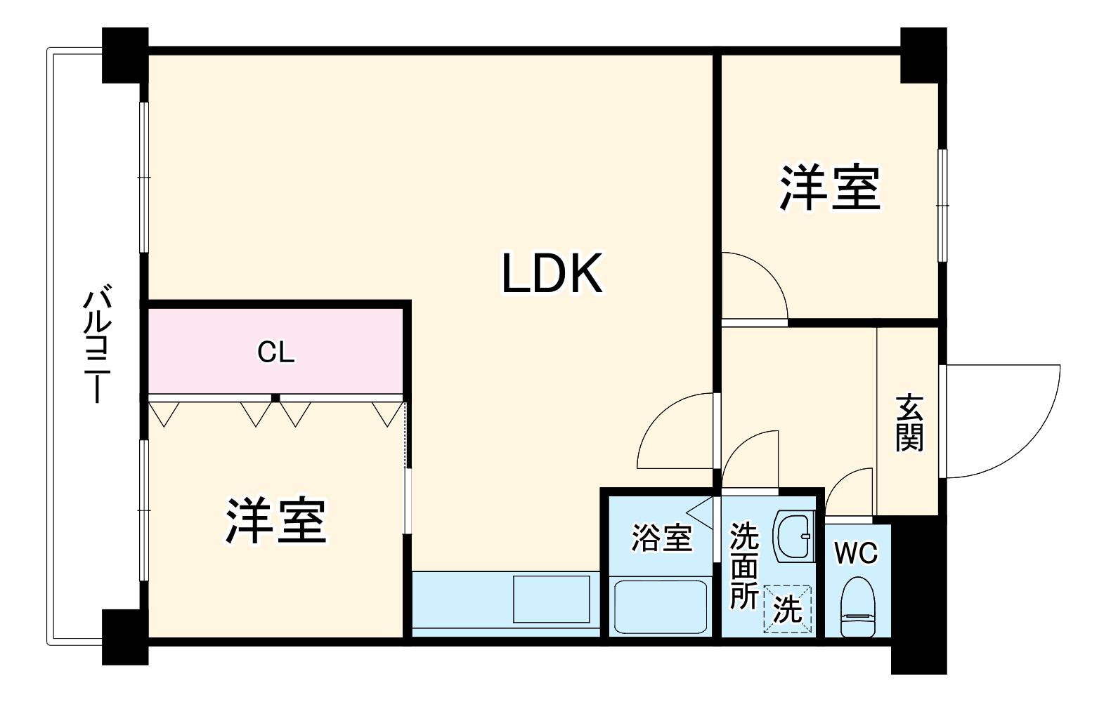 セントラルコート1(2LDK/3階)の間取り写真