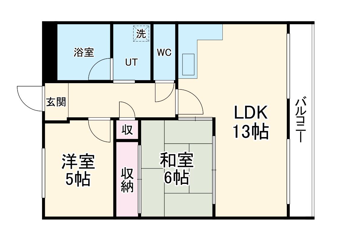 エクセレント都1(2LDK/3階)の間取り写真
