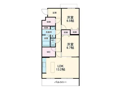 グランシャトーⅢ(2LDK/3階)の間取り写真
