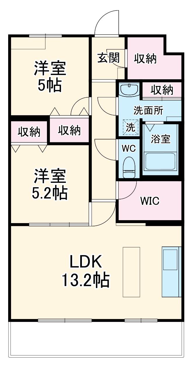 グランシャトーⅢ(2LDK/3階)の間取り写真