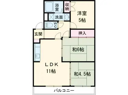 ワンスリーマンション(3LDK/2階)の間取り写真