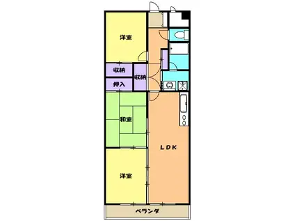 フェニックス殿岡(3LDK/4階)の間取り写真