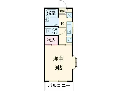 パークハイツ(1K/2階)の間取り写真