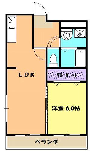 ヴィガラスM(1LDK/1階)の間取り写真