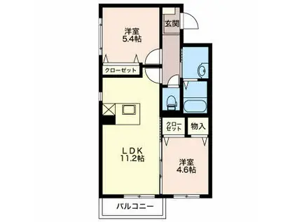 パールコート(2LDK/1階)の間取り写真