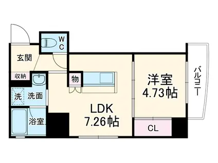 シーダプレイスII(1DK/5階)の間取り写真