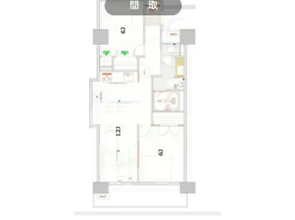 ローズガーデン(2LDK/3階)の間取り写真