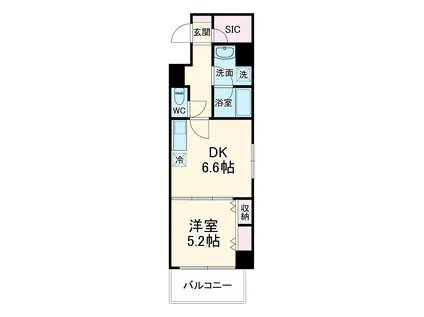 フレンシアノイエ内本町(1DK/15階)の間取り写真