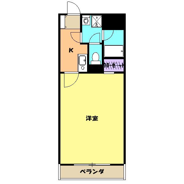 ユニハイム(1K/2階)の間取り写真