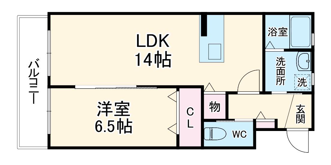 カッシーニ(1LDK/1階)の間取り写真