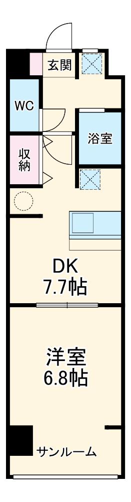 サン・ウエダビルⅡ(1LDK/6階)の間取り写真