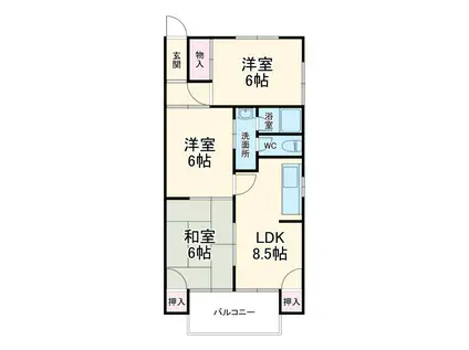 ラフォーレアマノ(3LDK/2階)の間取り写真