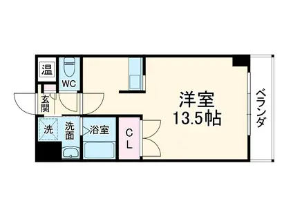 大阪謄写館ビル(ワンルーム/9階)の間取り写真