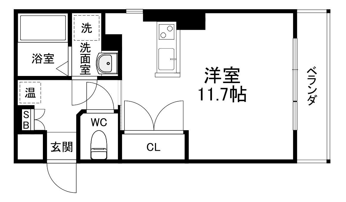 大阪謄写館ビル(ワンルーム/8階)の間取り写真