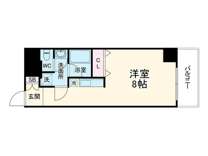 アイディール中之島(ワンルーム/1階)の間取り写真