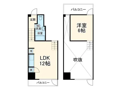 ベルニーニ南森町(1LDK/10階)の間取り写真