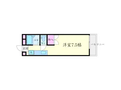 ハイツホシガキ(ワンルーム/1階)の間取り写真