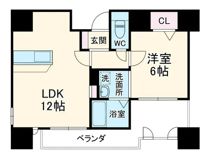 リーガル梅田(1LDK/2階)の間取り写真
