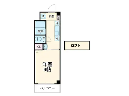 エルシャ南森町(1K/7階)の間取り写真
