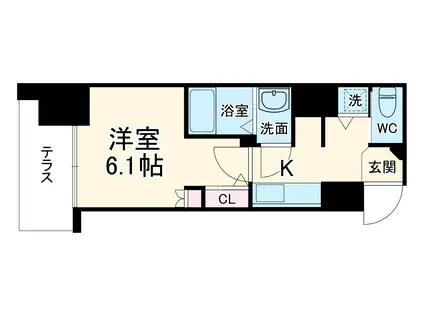 アクティ天満橋(1K/4階)の間取り写真