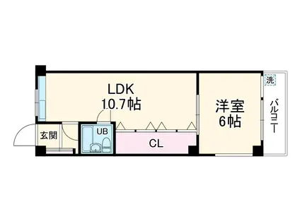 橋本第二綜合ビル(1LDK/3階)の間取り写真