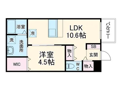 RESIDENCE高千穂(1LDK/3階)の間取り写真