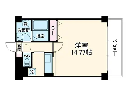 ブラーヴォ扇町(1K/3階)の間取り写真