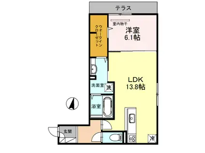 AVENIR(1LDK/1階)の間取り写真