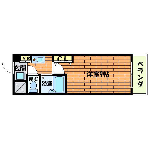 パークヴィラ山田(1K/3階)の間取り写真