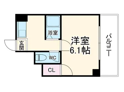 ドエル南森町(1K/2階)の間取り写真