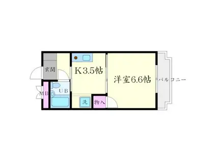 ブルーム21(1K/3階)の間取り写真