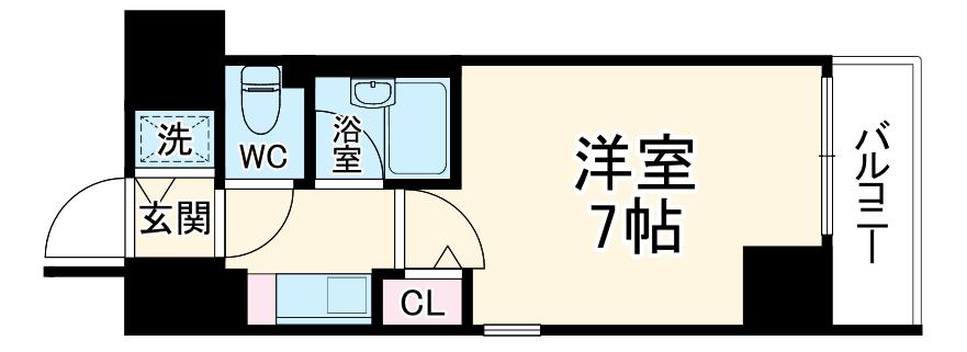 パラシオ南森町(1K/3階)の間取り写真