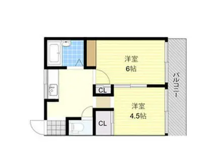 愛美マンション(2DK/3階)の間取り写真