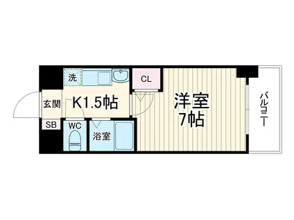 ラナップスクエア東天満(1K/4階)の間取り写真