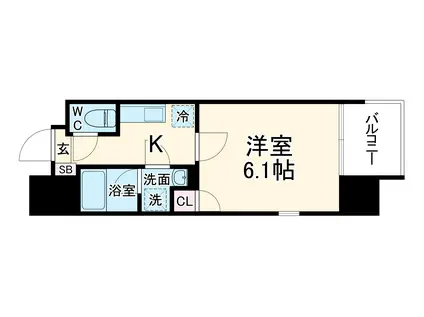 LUCE MINAMIMORIMACHI(1K/3階)の間取り写真