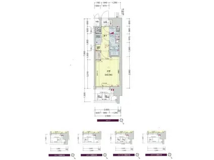 プレサンス梅田東アルファ(1K/5階)の間取り写真