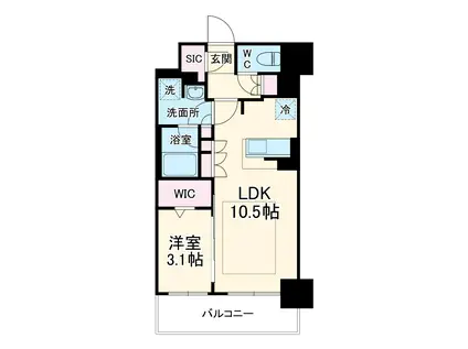 アーバネックス同心(1LDK/10階)の間取り写真