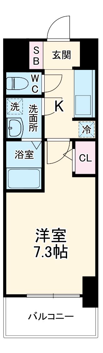LA DOUCEUR西天満(1K/3階)の間取り写真