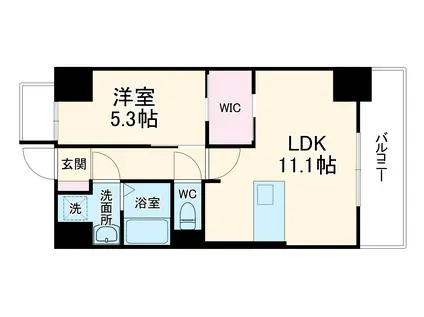 LA DOUCEUR西天満(1LDK/11階)の間取り写真